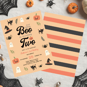 Moderne Cute Onze Kleine Boo Halloween 2de Verjaar Kaart
