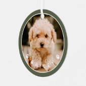 Moderne Cute Paws Familiehuisdier Foto Metalen Ornament (Voorkant links)