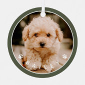 Moderne Cute Paws Familiehuisdier Foto Metalen Ornament (Voorkant)