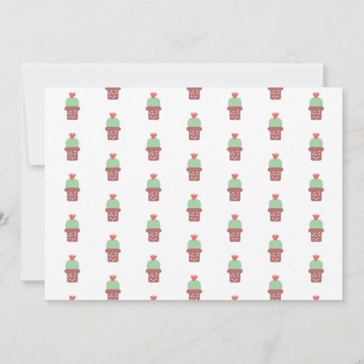 Moderne Cute Potted Cactus Housewarming Party Kaart (Achterkant)