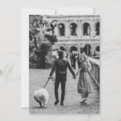 Moderne Cute Quote Goud Wit Frame Foto Huwelijk Kaart (Achterkant)