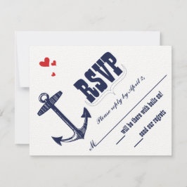  moderne Cute Red en Navy Anchor RSVP