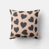 Moderne Cute Roos Gold Black Hearts Pattern Blush Buitenkussen (Achterkant)