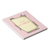 Moderne Cute Roze Boho Bloemige Docent Notitieblok (Schuin)