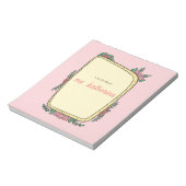 Moderne Cute Roze Boho Bloemige Docent Notitieblok (Linkerzijde)