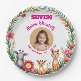 Moderne Cute Safari Foto Bord Kinderen Verjaardags
