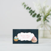 Moderne cute Schattige cupcake bakkerij Visitekaartje (Staand voorkant)