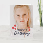 Moderne Cute Simple Custom Photo Birthday Greep Kaart (Voorkant)