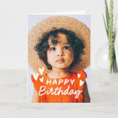Moderne Cute Simple Custom Photo Birthday Greep Kaart (Voorkant)