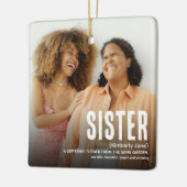 Moderne Cute SISTER Definition 2 Foto Kerstmis Keramisch Ornament (Links)