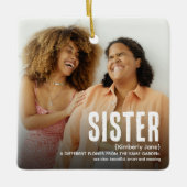 Moderne Cute SISTER Definition 2 Foto Kerstmis Keramisch Ornament (Voorkant)