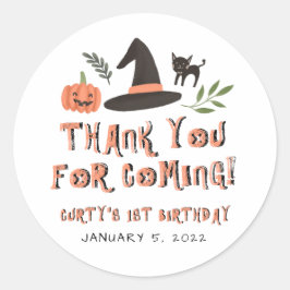 Moderne Cute Spooktacular First Birthday Halloween Ronde Sticker