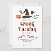 Moderne Cute Spooktacular Halloween Birthday Kaart (Voorkant)