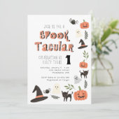 Moderne Cute Spooktacular Halloween Birthday Kaart (Staand voorkant)