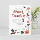 Moderne Cute Spooktacular Halloween Birthday Kaart (Staand voorkant)