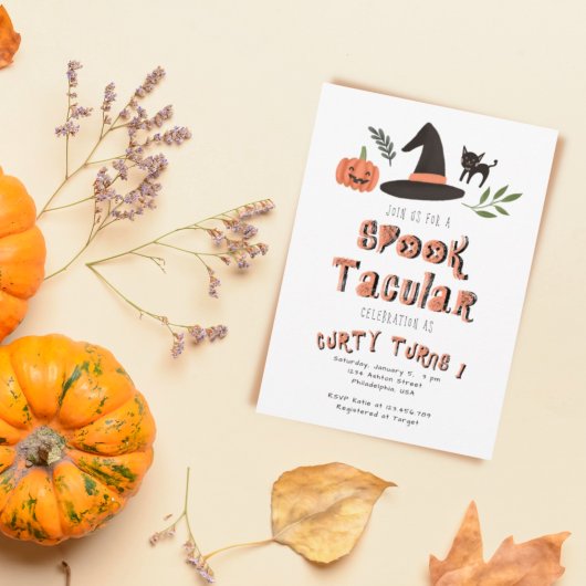 Moderne Cute Spooktacular Halloween Birthday Kaart