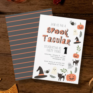 Moderne Cute Spooktacular Halloween Verjaardag Kaart