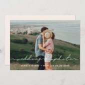 Moderne cute trouwupdate foto aankondiging (Voorkant / Achterkant)