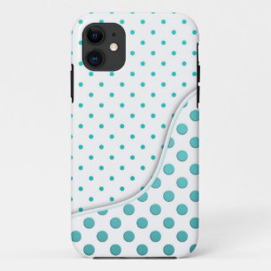 Moderne Cute Turquoise en Witte Stippen Design Case-Mate iPhone Case