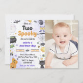 Moderne Cute Two Spooky Halloween 2de Verjaardag Kaart (Voorkant)