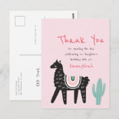 Moderne Cute Verjaardagsfeest Llama Bedankt Briefkaart (Voorkant / Achterkant)