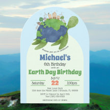 Moderne Cute Verjaardagsfeestje Earth Day Zeeschil