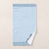 Moderne Cute Vogel op Lichtblauw Bad Handdoek (Handdoek)