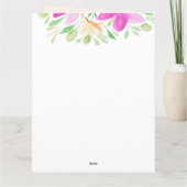 Moderne Cute Watercolor Boho Bloemen Kaart (Achterkant)