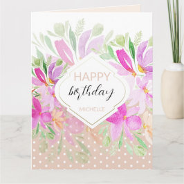 Moderne Cute Watercolor Boho Bloemen Kaart