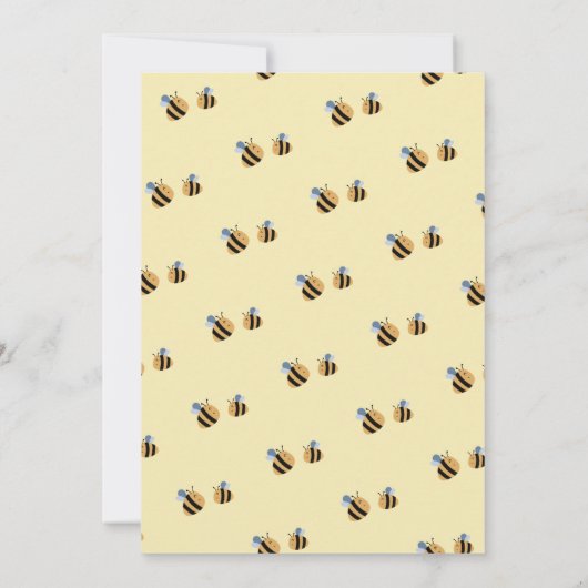 Moderne Cute Yellow Bumblebee First Birthday Kaart (Achterkant)
