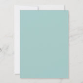 Moderne Cute Zachte Blauwe Groene Retro Baby Showe Kaart (Achterkant)