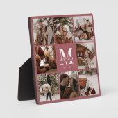 Moderne CuteCustom Familie Fotocollage | Monogram Fotoplaat (Voorkant)