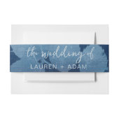 Moderne cyaan blauwe botanische bruiloft uitnodigingen wikkel (Voorkant Voorbeeld)