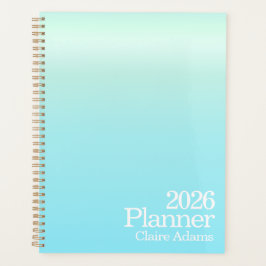 Moderne Cyan Blauwe Ombre Planner