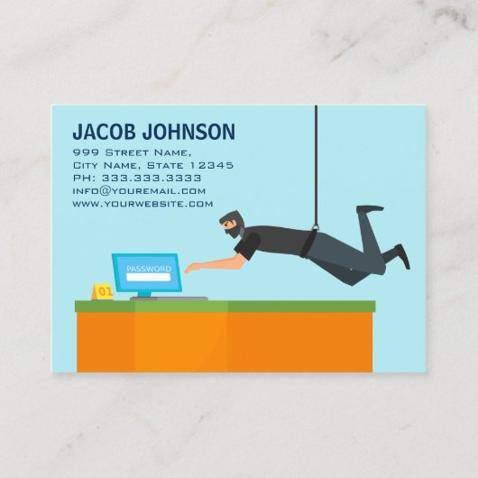 Moderne cyberbeveiligingsanalist visitekaartje (Achterkant)