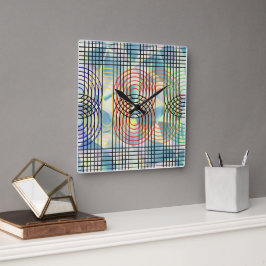 Moderne Cyberpunk Geometrische Op Art Wandklok