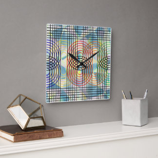 Moderne Cyberpunk Geometrische Op Art Wandklok