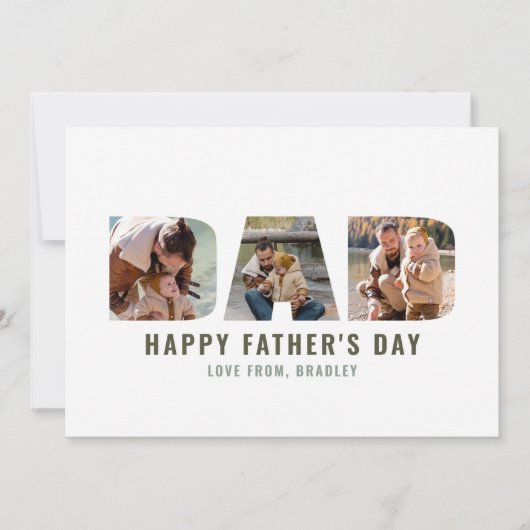 Moderne "DAD" Cutout 3 Foto Vaderdag (Voorkant)