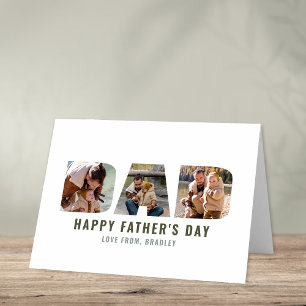 Moderne "DAD" Cutout 4 Foto Vaderdag Kaart