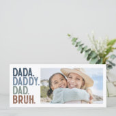moderne DADA DADDY DAD BRUH FOTO VADERDAG kaart (Staand voorkant)