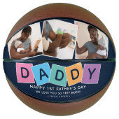 Moderne DADDY 1st Fathers Day Photo Keepomwille Basketbal (Voorkant)
