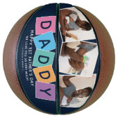 Moderne DADDY 1st Fathers Day Photo Keepomwille Basketbal (Verticaal)
