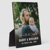 Moderne Daddy en Baby 1e Vaderdag Foto Fotoplaat (Zijkant)