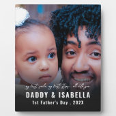 Moderne Daddy en Baby 1e Vaderdag Foto Fotoplaat (Voorkant)