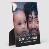 Moderne Daddy en Baby 1e Vaderdag Foto Fotoplaat (Zijkant)
