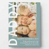 Moderne DADDY-foto & citaat Vaderdag Fotoplaat (voorkant)
