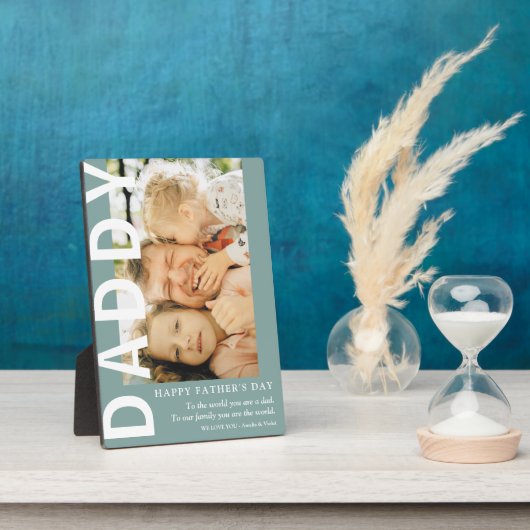 Moderne DADDY-foto & citaat Vaderdag Fotoplaat (Zijkant)