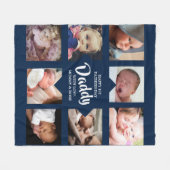 Moderne Daddy-foto-collage Fleece Deken (Voorkant (Horizontaal))