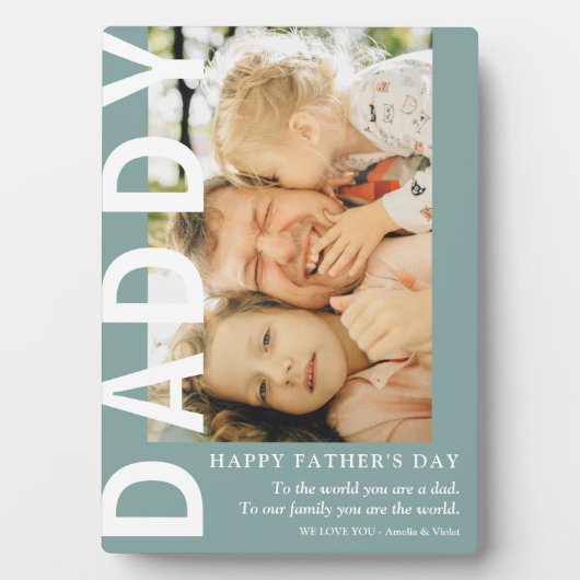 Moderne DADDY Foto & Quote Vaderdag Fotoplaat (voorkant)