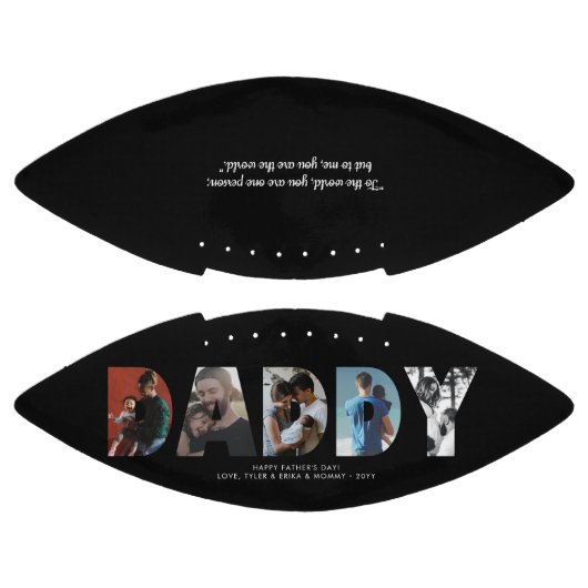 Moderne DADDY-foto, zwart, Happy Vaderdag American Football (Panelen)